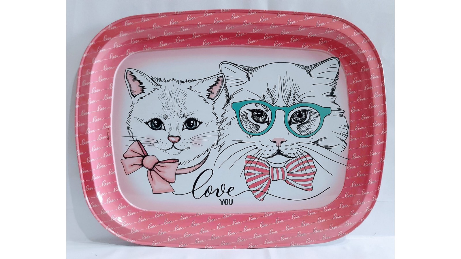 KEDİ DESEN 2'Lİ METAL TEPSİ